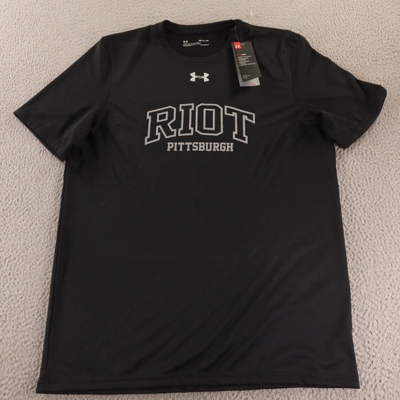Under Armour‎ Shirt Mens S Black Riot Pittsburgh HeatGear Tee NEW - Picture 1 of 10